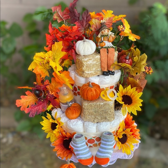 Harvest Diaper Cake Pumpkin Diaper Cake